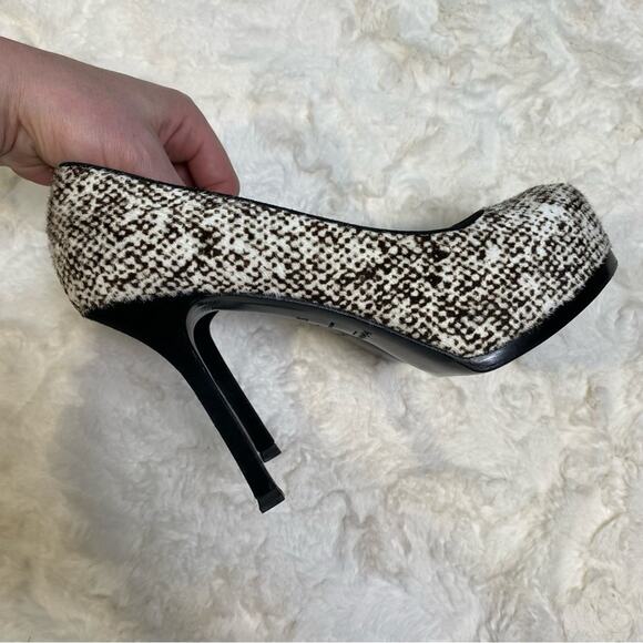 Yves Saint Laurent Tribtoo 105 Ponyhair Platform Pumps Mules Heels Size 37 - Picture 5 of 16